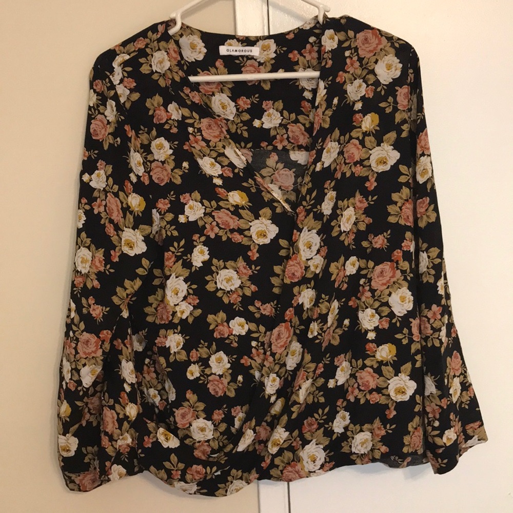 Glamorous Brand Floral Button Top